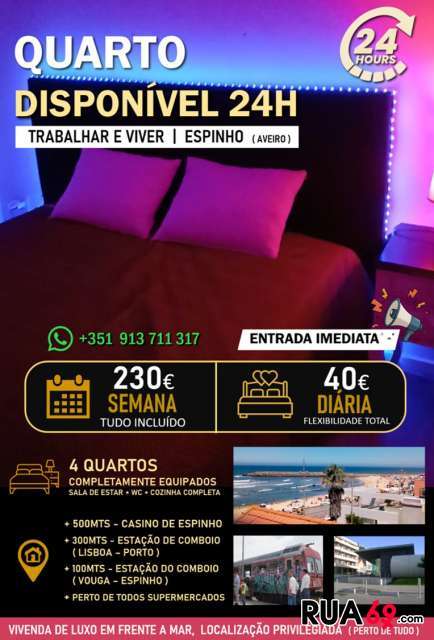 913711317 - ALUGO QUARTOS para TRABALHAR e VIVER