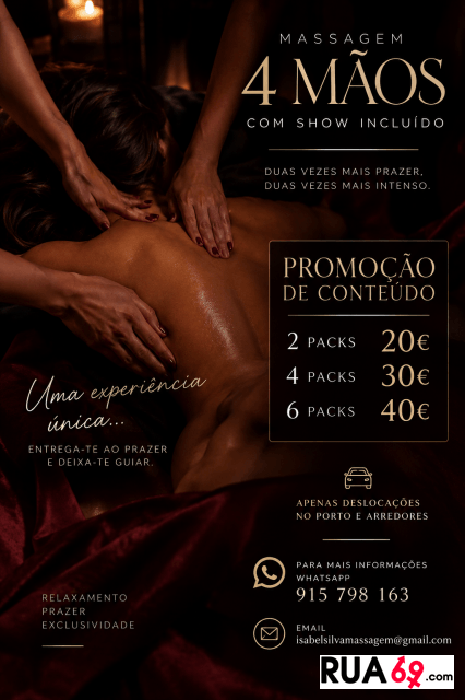 Massagem 4 mãos/concretização de fetiches/Conteúdo  426